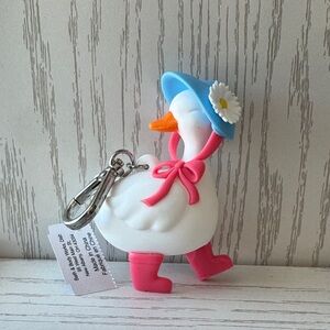 Bath and Body Works Cute Goose Keychain Pocketbac Holder Blue Hat and Pink Boots